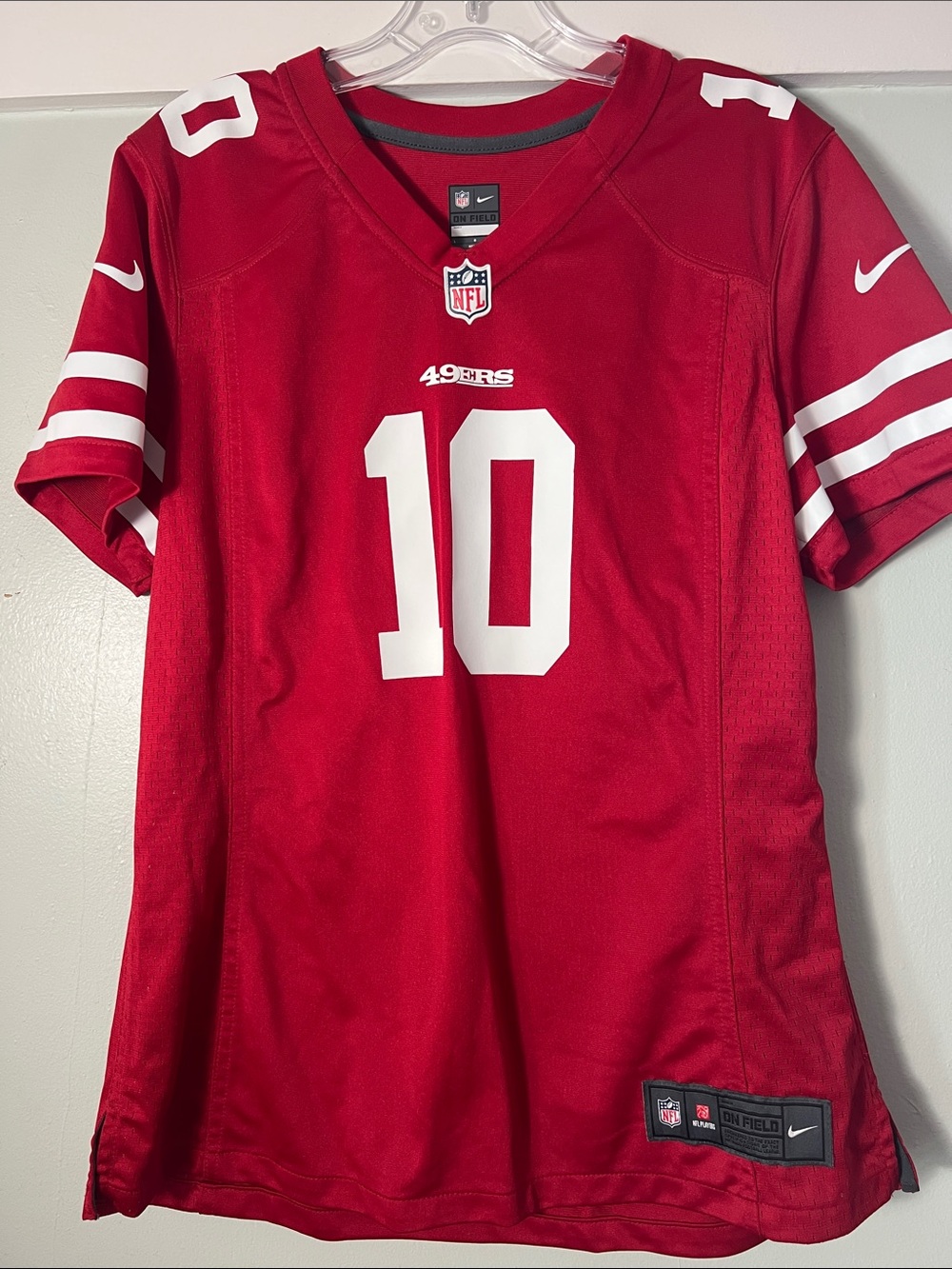 Nike Red and White #10 Football Jersey - San Francisco Style